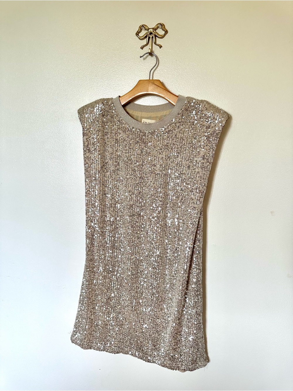Together Sequin Shift Mini Dress - Champagne Gold